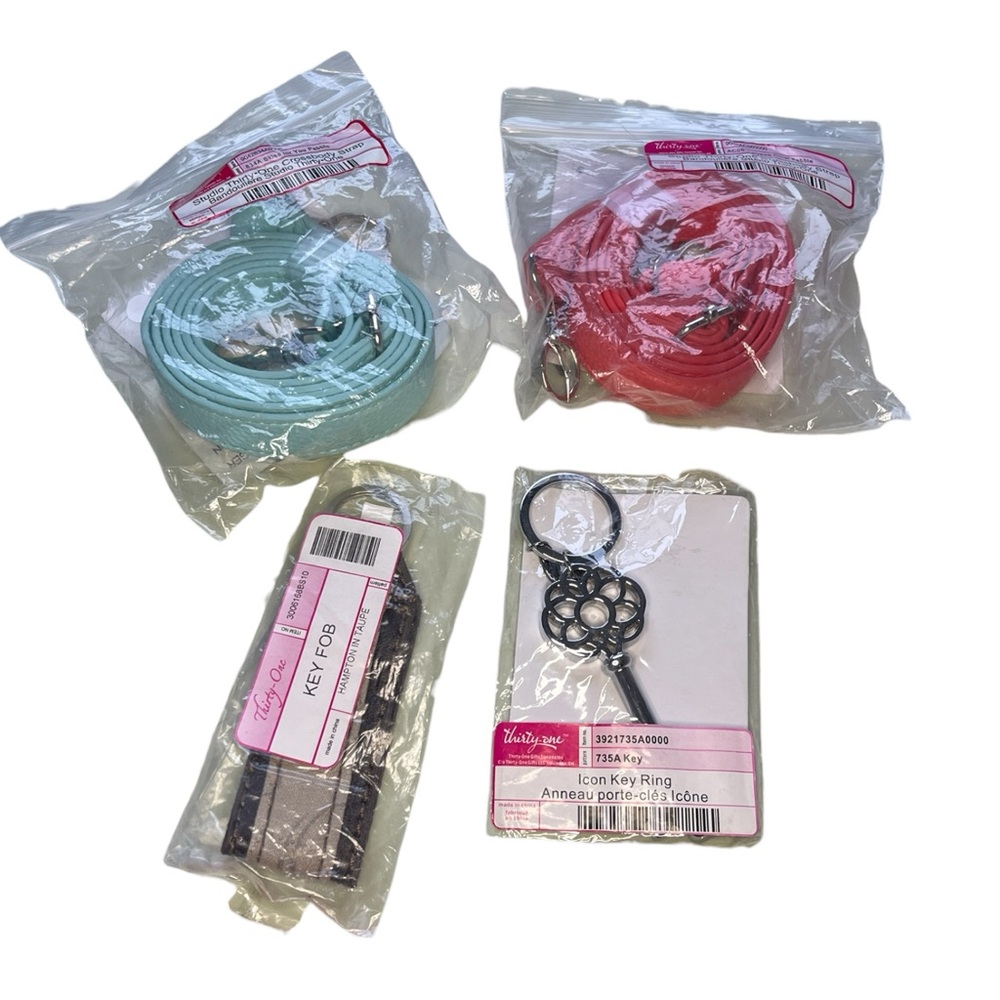 NEW Bundle of thirty-one Bag Accessories Crossbody Purse Straps Key Fob Ring